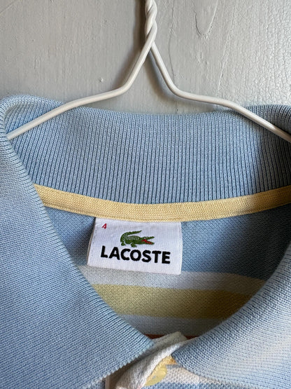 Vintage Lacoste Striped Polo Shirt in Pastel Blue — additional view 8
