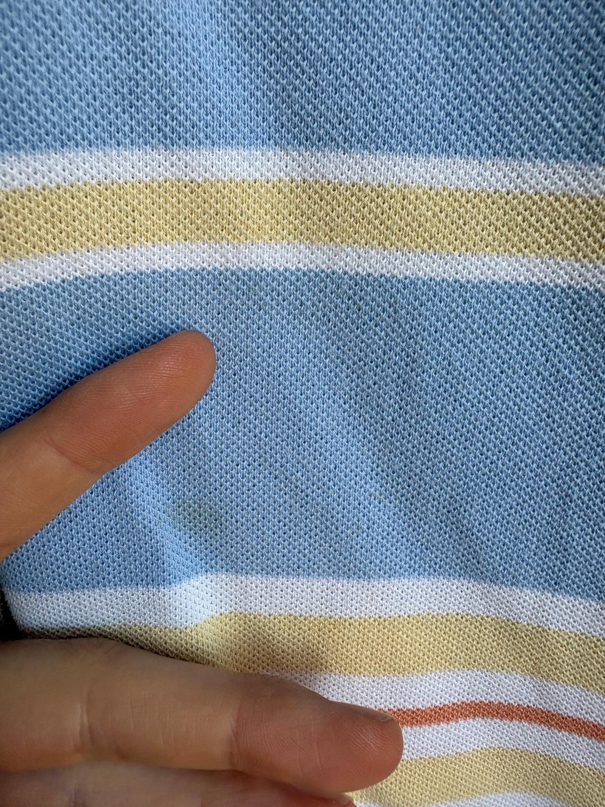 Vintage Lacoste Striped Polo Shirt in Pastel Blue — additional view 13