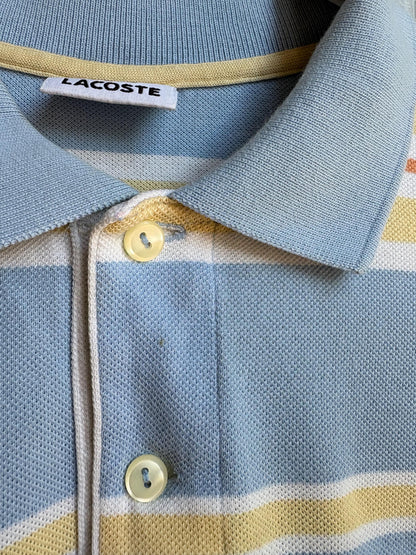 Vintage Lacoste Striped Polo Shirt in Pastel Blue — additional view 14