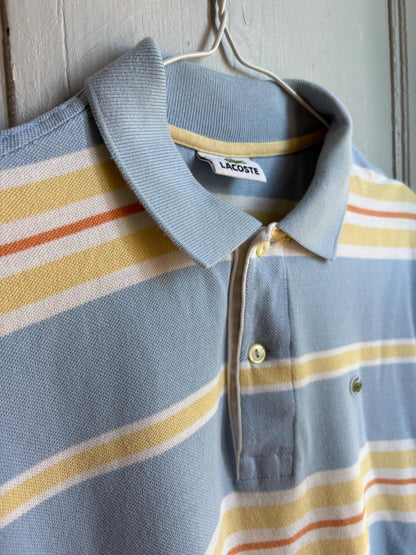 Vintage Lacoste Striped Polo Shirt in Pastel Blue — additional view 5