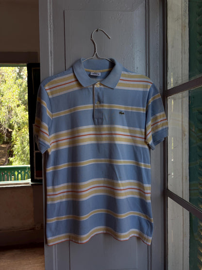 Vintage Lacoste Striped Polo Shirt in Pastel Blue — additional view 11
