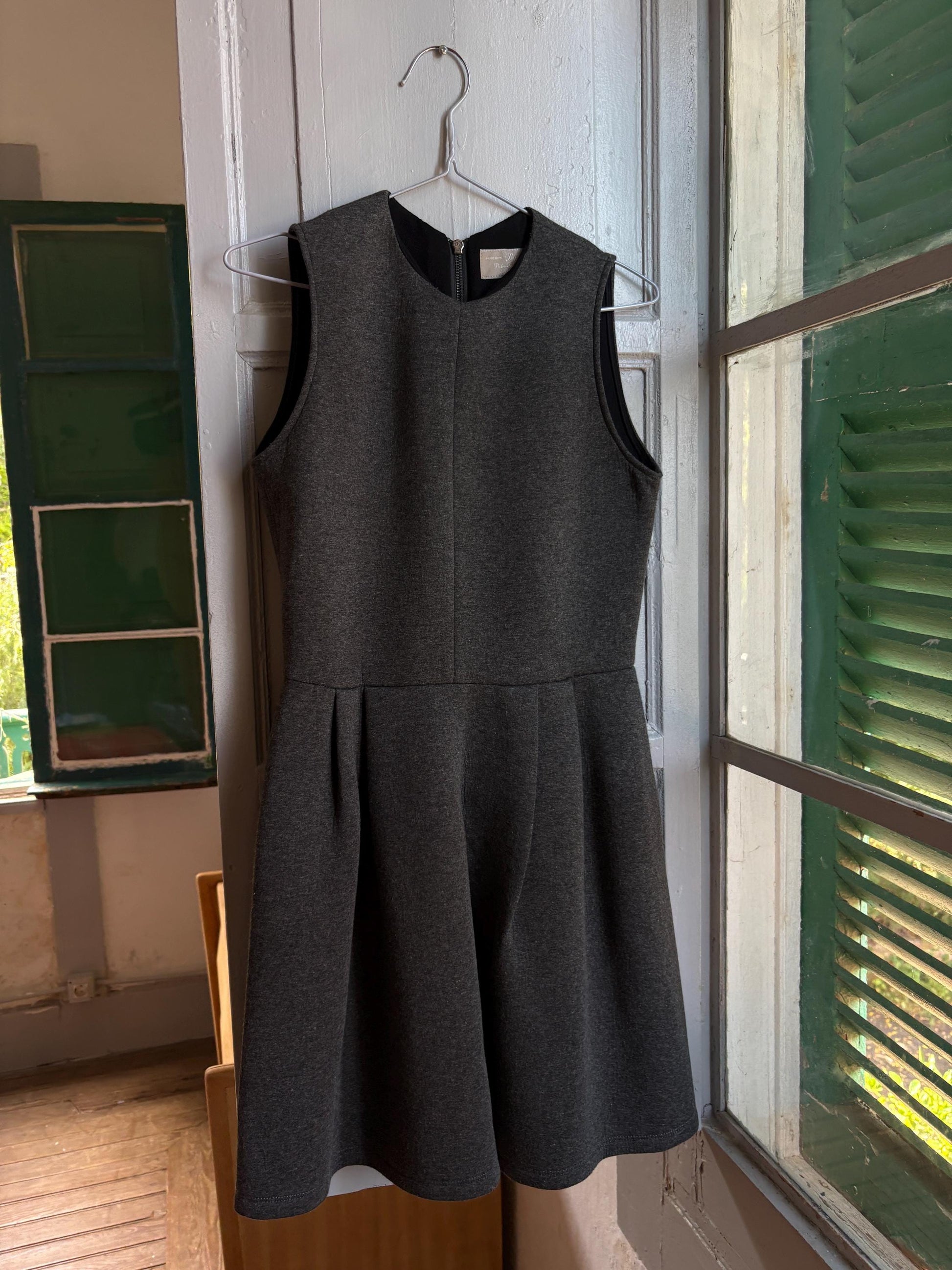 Pedro Del Hierro Grey Sleeveless Winter Dress — detail