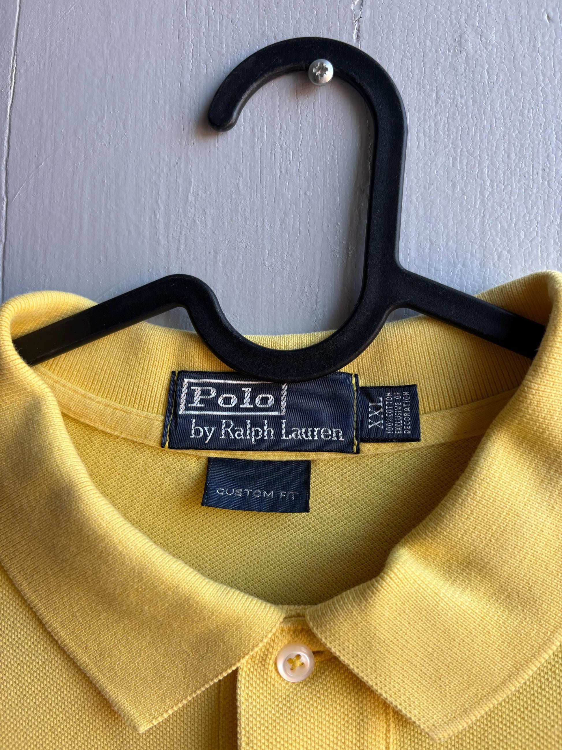 Ralph Lauren Big Pony Polo Shirt in Yellow — fabric close-up