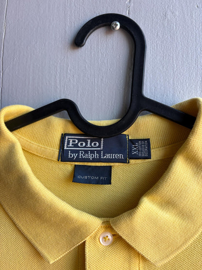Ralph Lauren Big Pony Polo Shirt in Yellow — fabric close-up