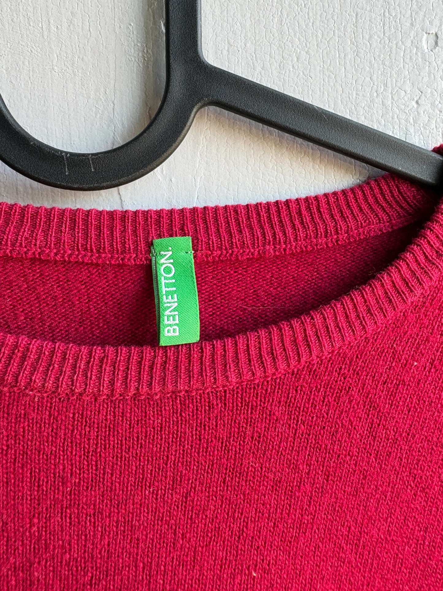 100% Wool Pink Fuchsia Knit Sweater — additional view 9
