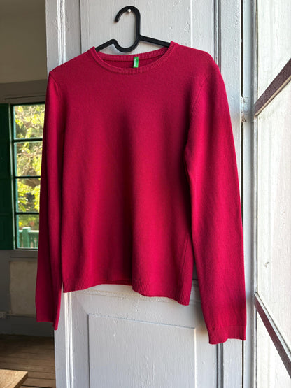 100% Wool Pink Fuchsia Knit Sweater — additional view 5