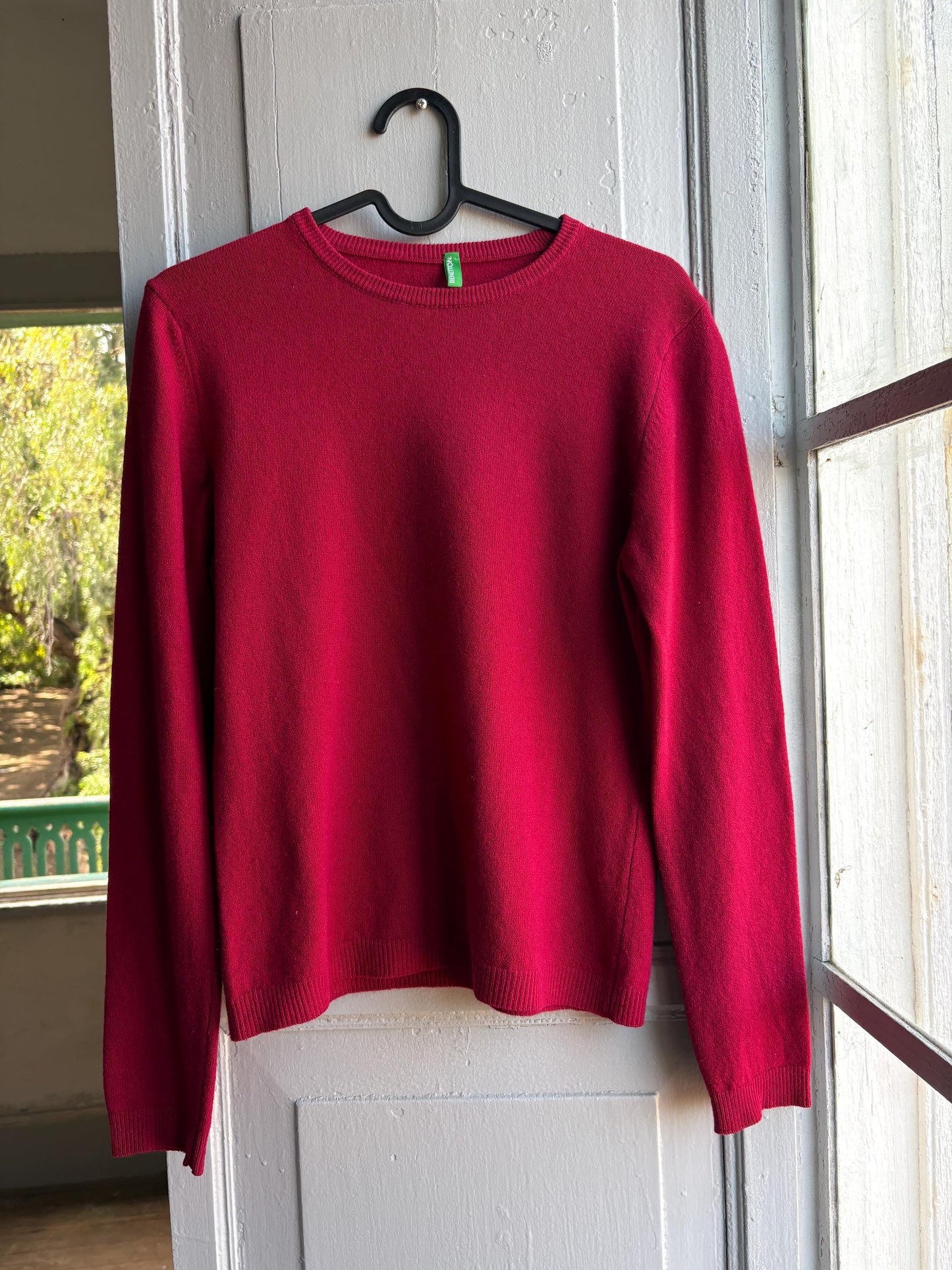 100% Wool Pink Fuchsia Knit Sweater — additional view 6