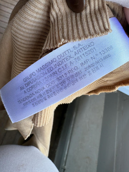 Luxe Beige Lyocell Cotton Summer Cardigan — back view