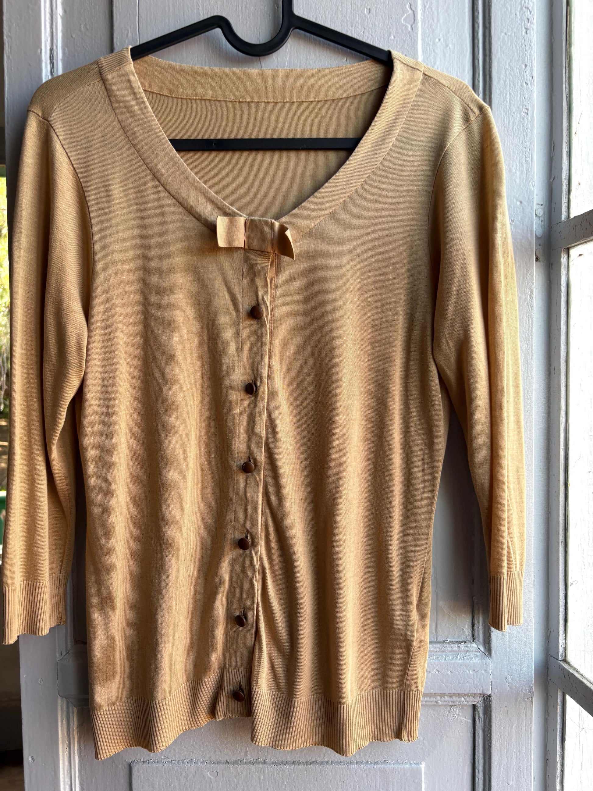 Luxe Beige Lyocell Cotton Summer Cardigan — additional view 9
