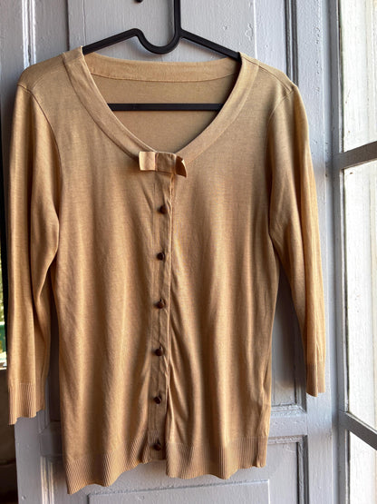Luxe Beige Lyocell Cotton Summer Cardigan — additional view 8