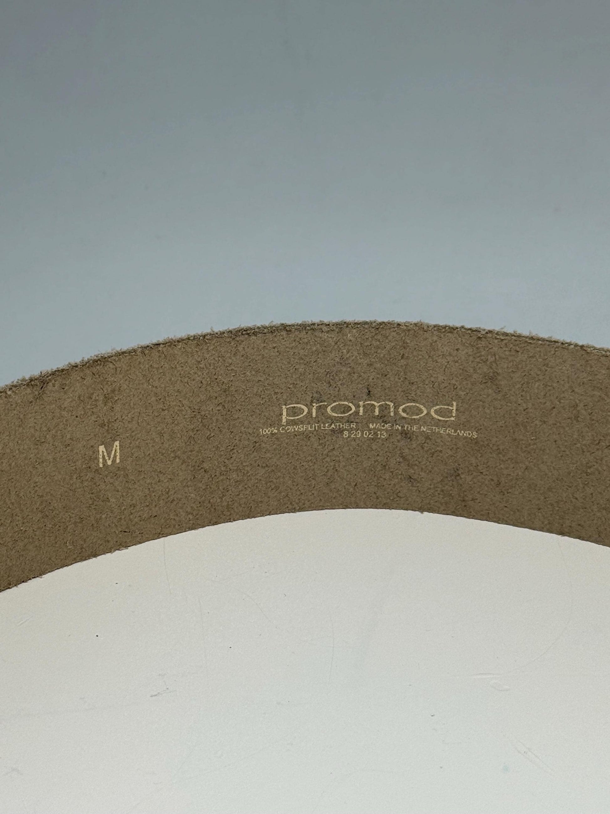 Beige Suede Leather Wide Belt With Silver Buckle — additional view 6