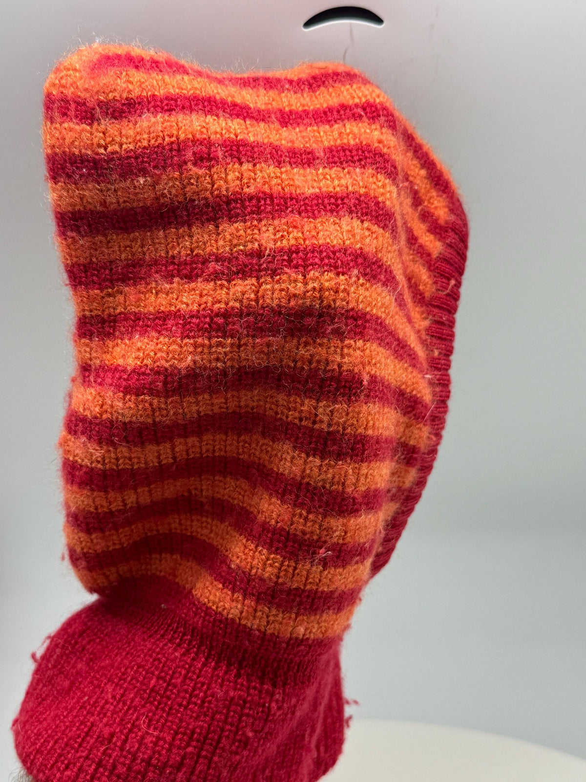 Red Wool Balaclava, Kids Merino Cotton Lined Winter Hood, Germany