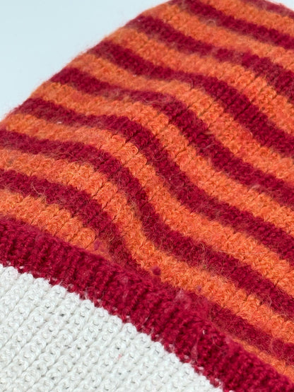 Red Wool Balaclava, Kids Merino Cotton Lined Winter Hood, Germany