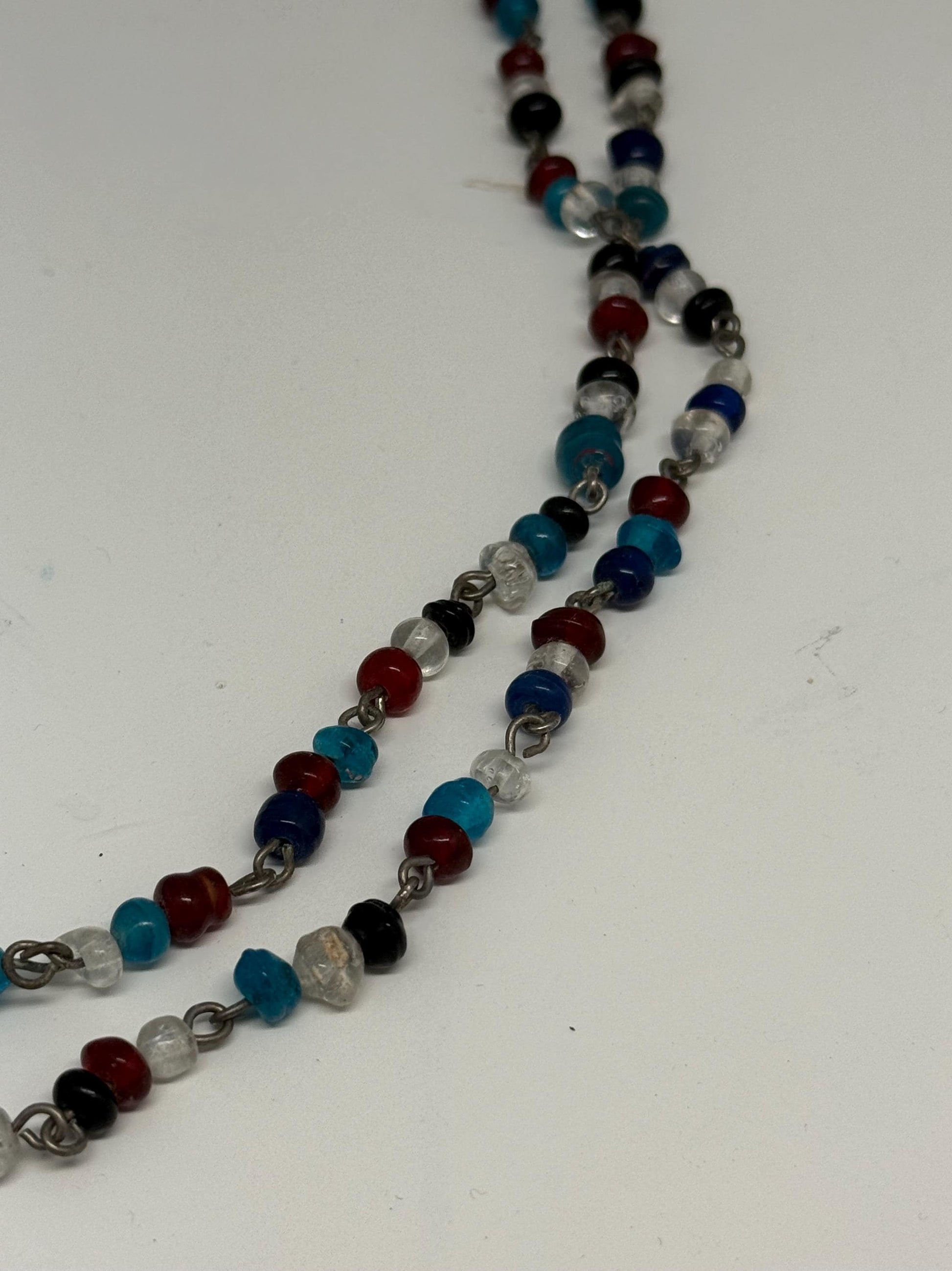 Vintage Double Strand Glass Bead Necklace — additional view 5
