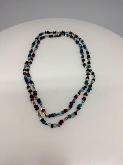 Vintage Double Strand Glass Bead Necklace — detail