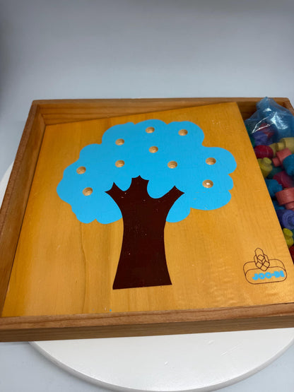 Vintage Montessori Counting Tree Puzzle Set, Wooden Homeschool Math Toy, Waldorf Preschool Learning Game, JOC-DI Educational Toy
