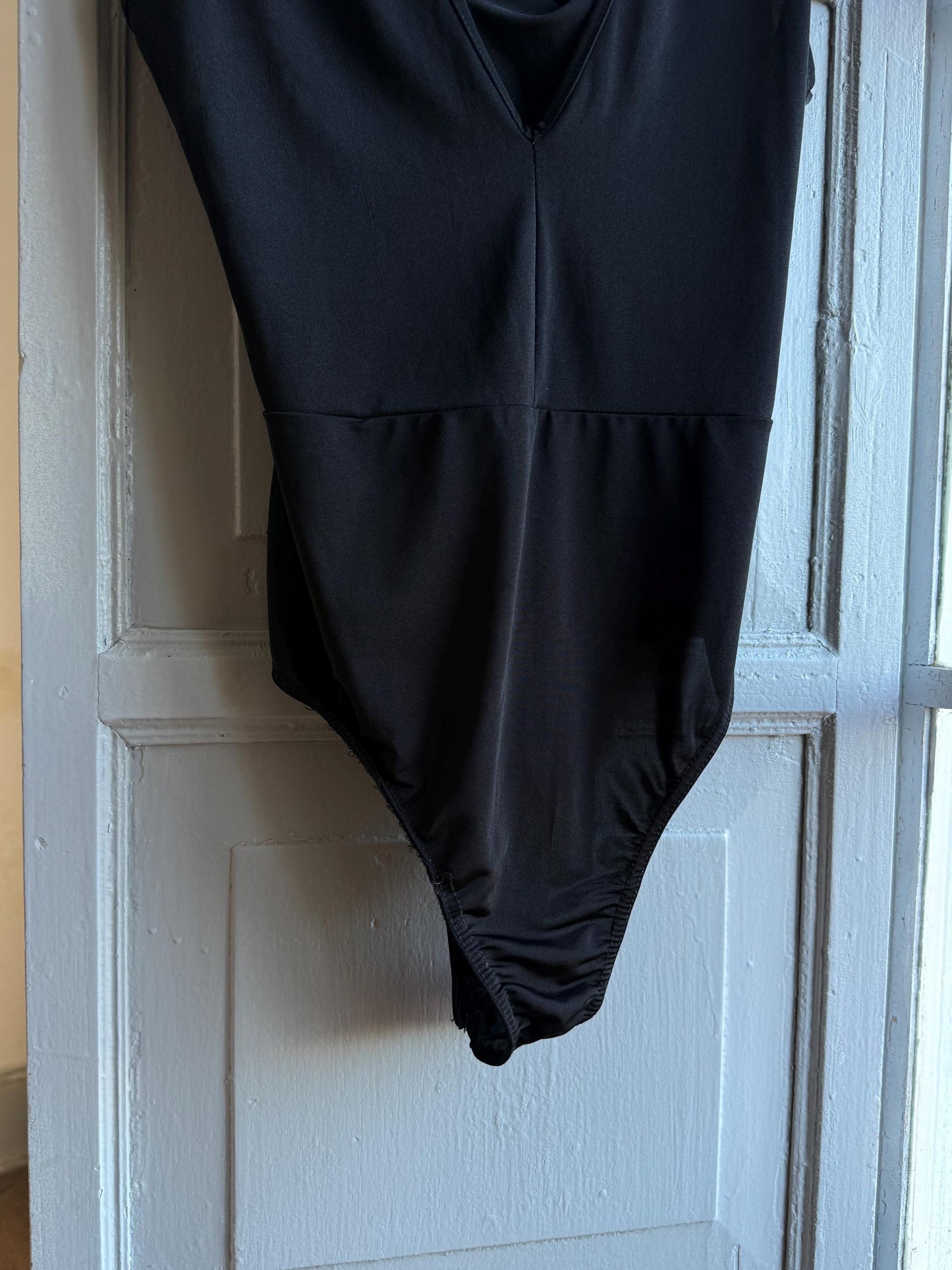 Boohoo Black Cut-Out Bodysuit Y2K Clubwear