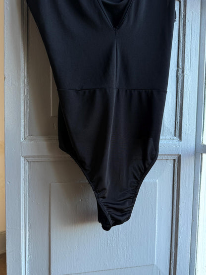 Boohoo Black Cut-Out Bodysuit Y2K Clubwear