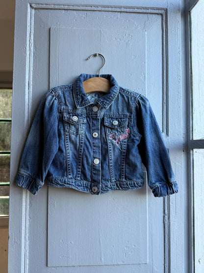 Guess Baby Denim Jacket - Blue Embroidered Cotton — detail