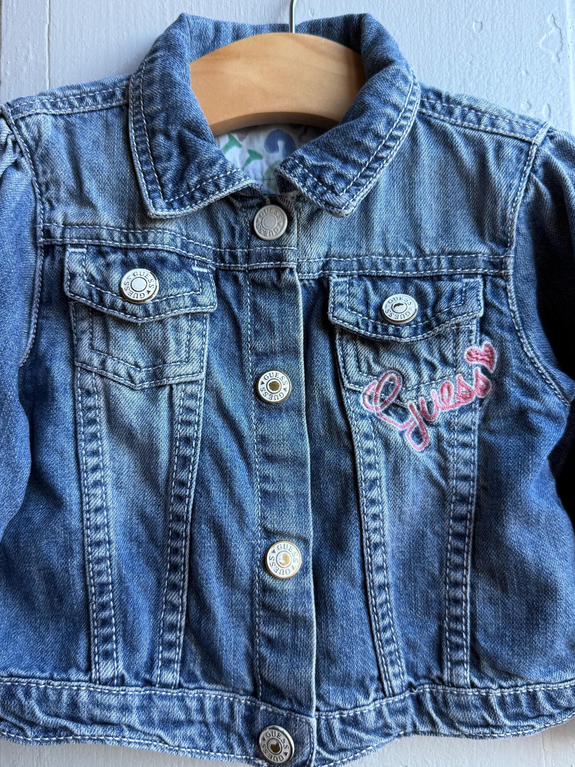 Guess Baby Denim Jacket - Blue Embroidered Cotton — additional view 14