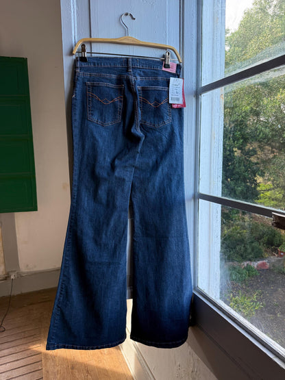 Vintage Spanish Flare Jeans, Women Deadstock Bell Bottom Jeans, Y2K 70s Wide Leg Denim Made In Spain, Boho Festival wear