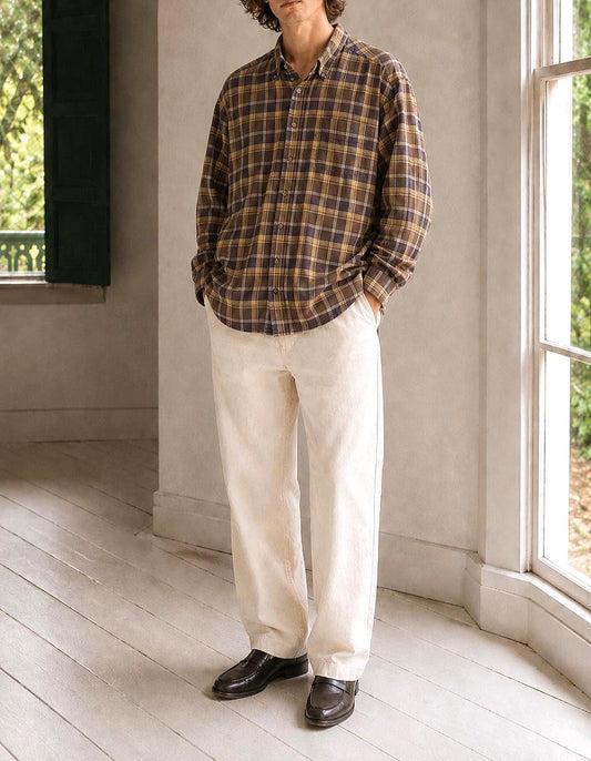 Vintage Checkered Oversized Button-Up Shirt