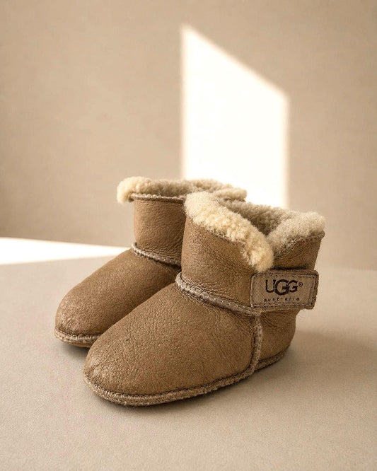 Gold Sheepskin Baby Booties
