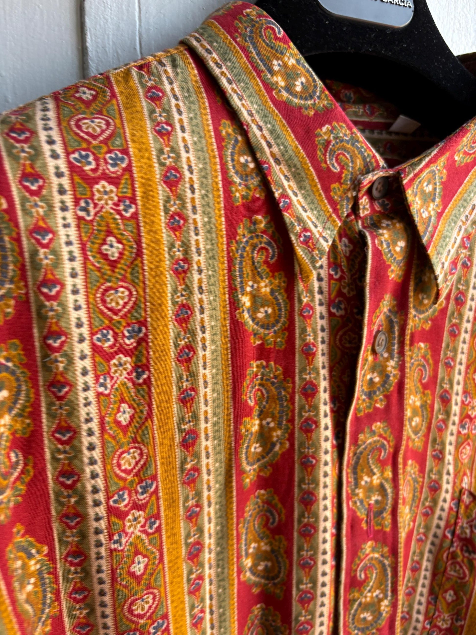 Vintage Baroque Print Button Down Shirt — additional view 6