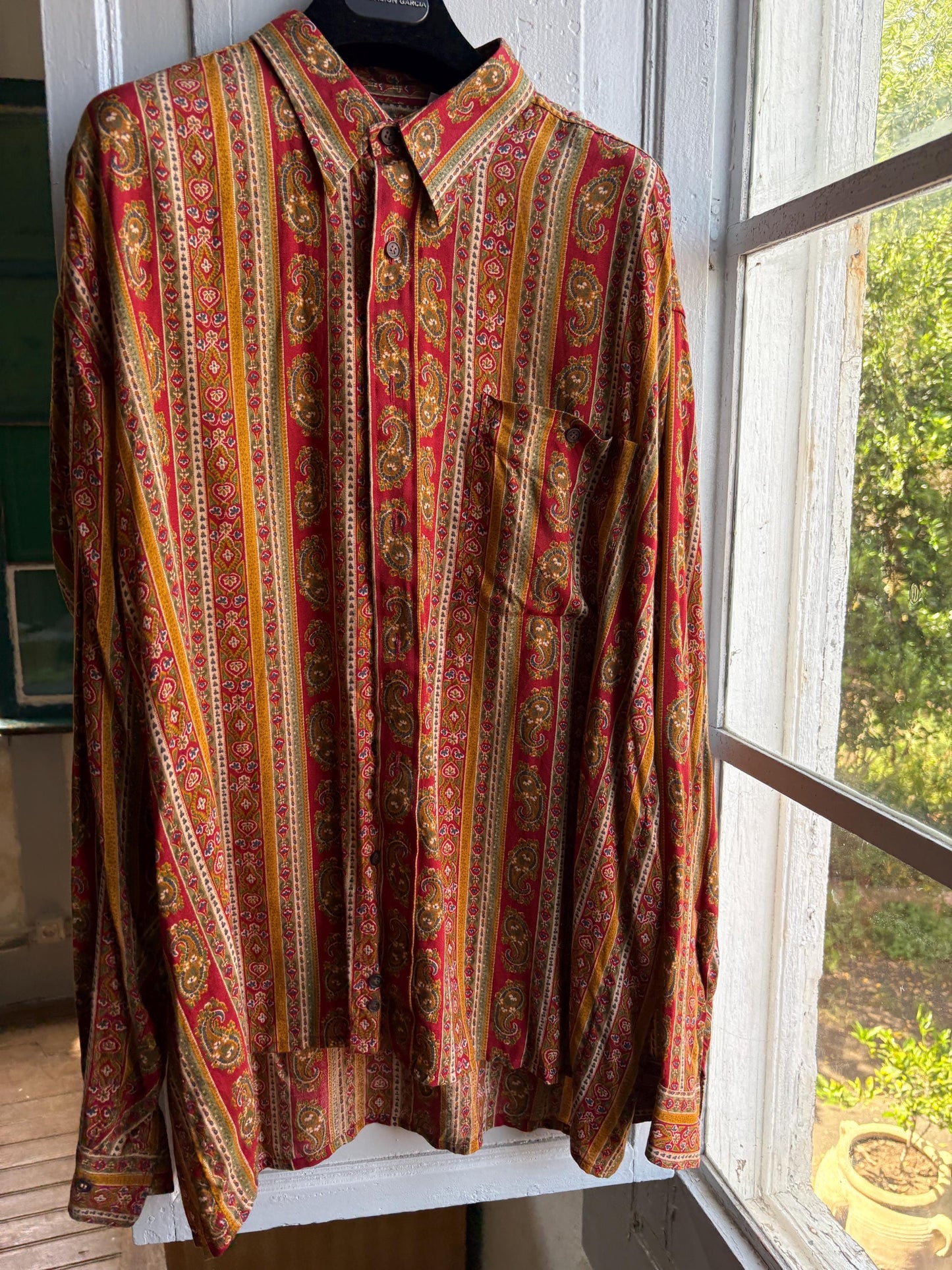 Vintage Baroque Print Button Down Shirt — additional view 13