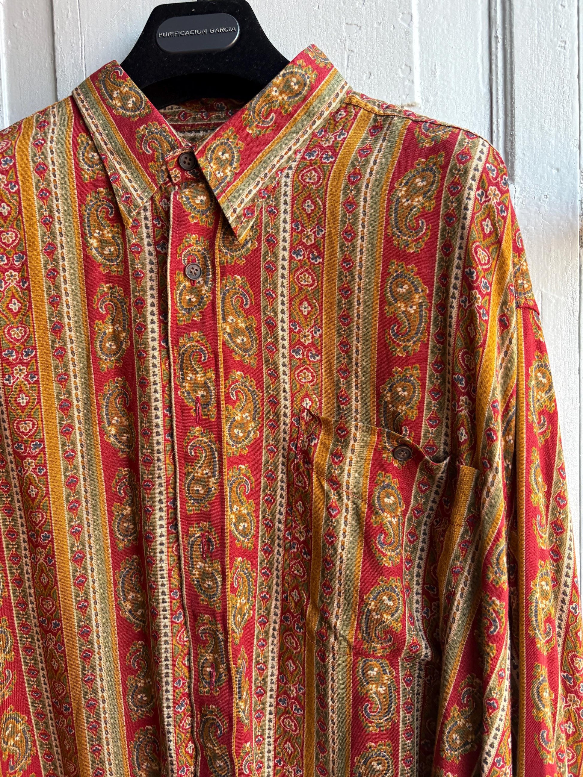 Vintage Baroque Print Button Down Shirt — additional view 10