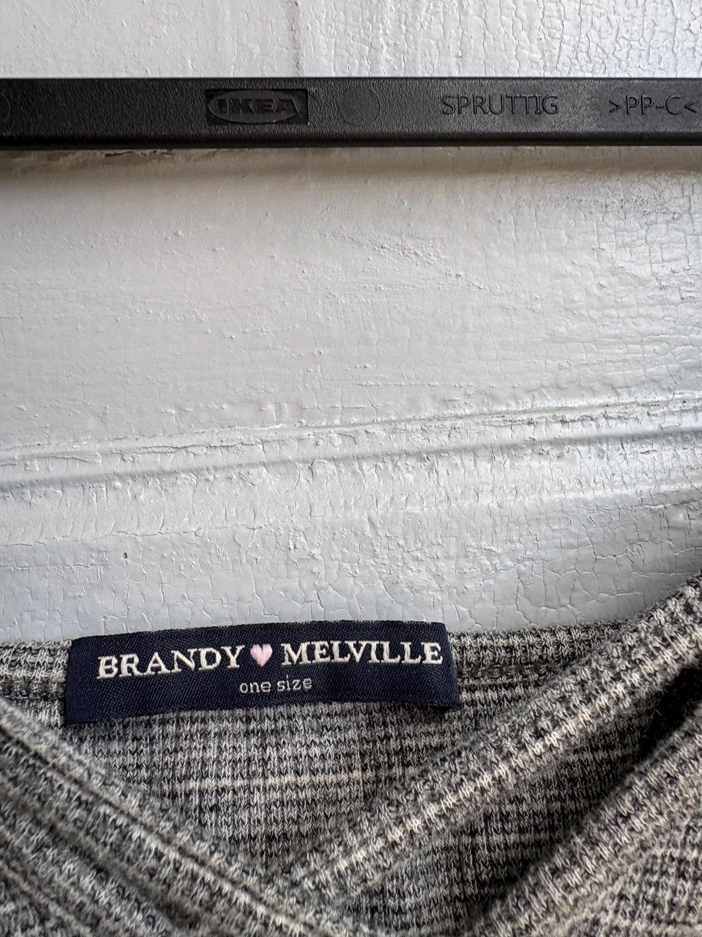 Grey Cotton Ribbed Bralette Crop Top — detail