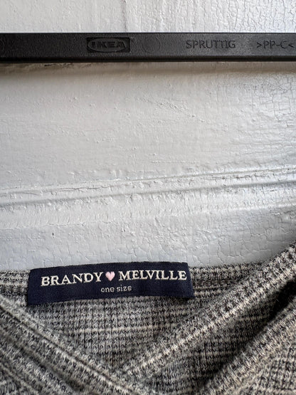 Grey Cotton Ribbed Bralette Crop Top — detail