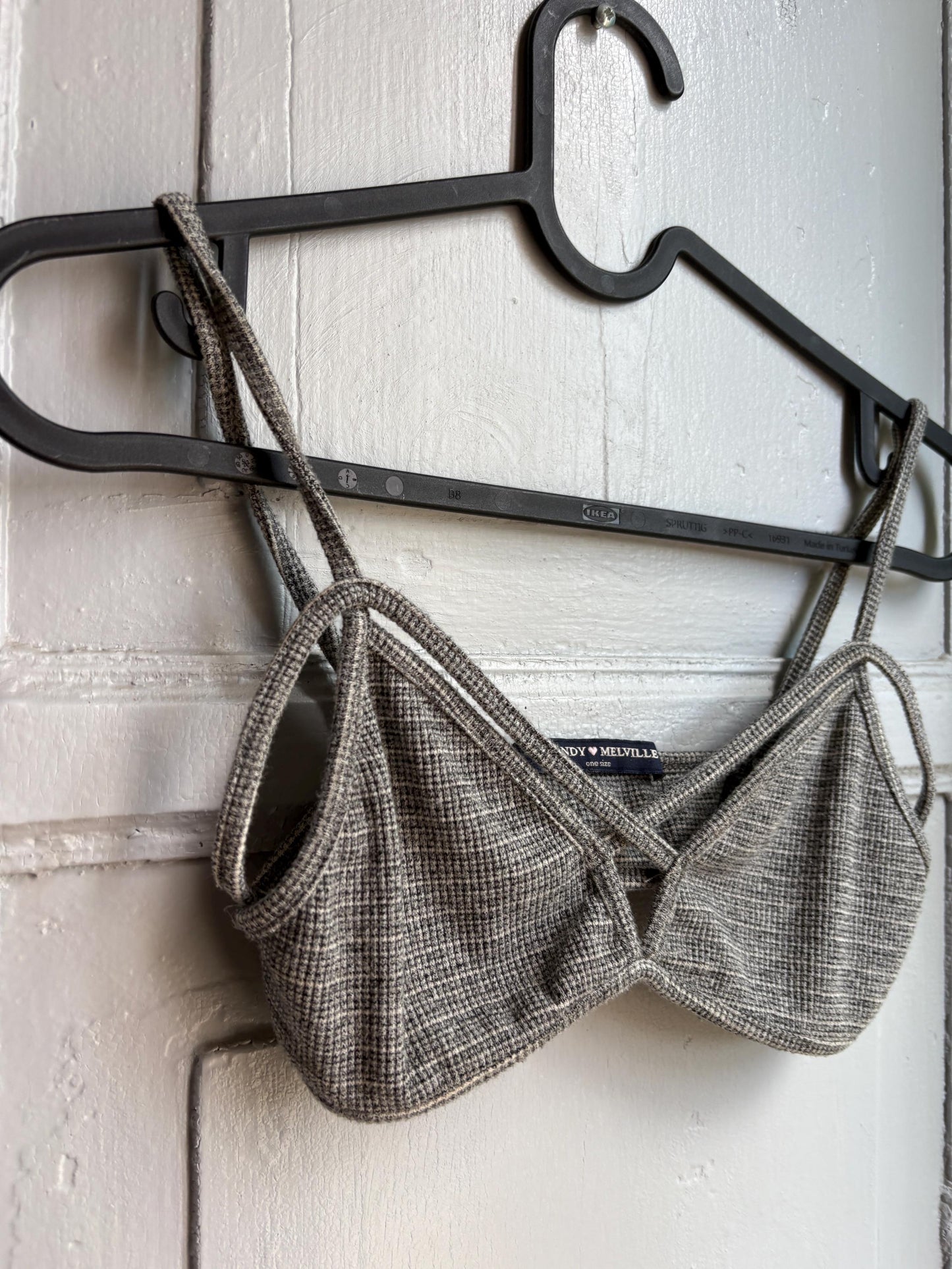Grey Cotton Ribbed Bralette Crop Top — additional view 11