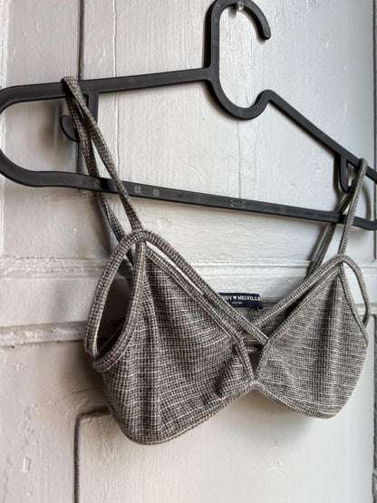 Grey Cotton Ribbed Bralette Crop Top — additional view 11