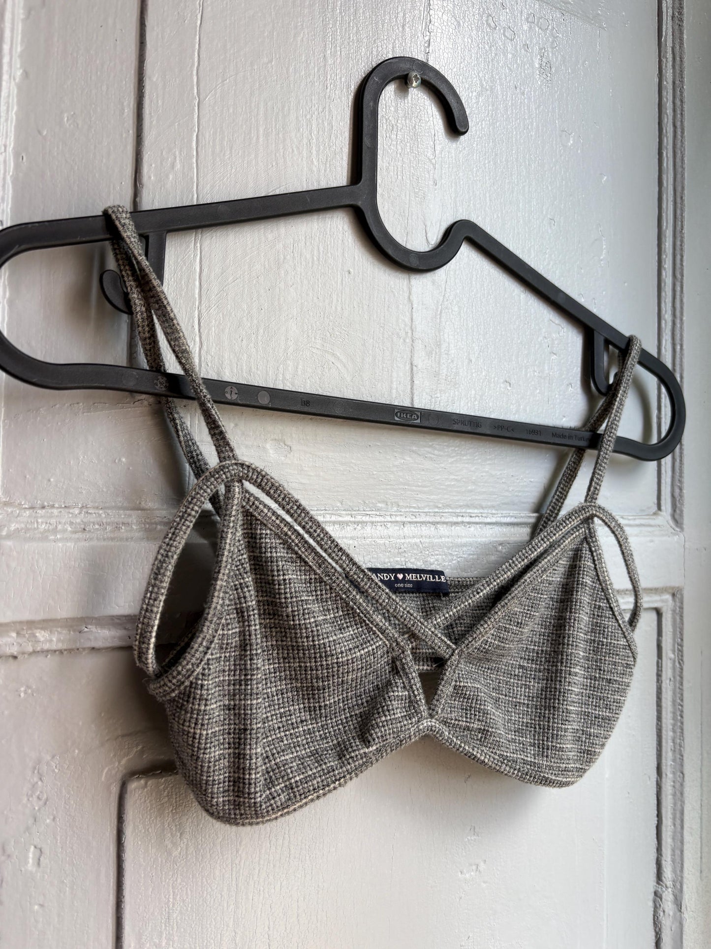 Grey Cotton Ribbed Bralette Crop Top — additional view 8