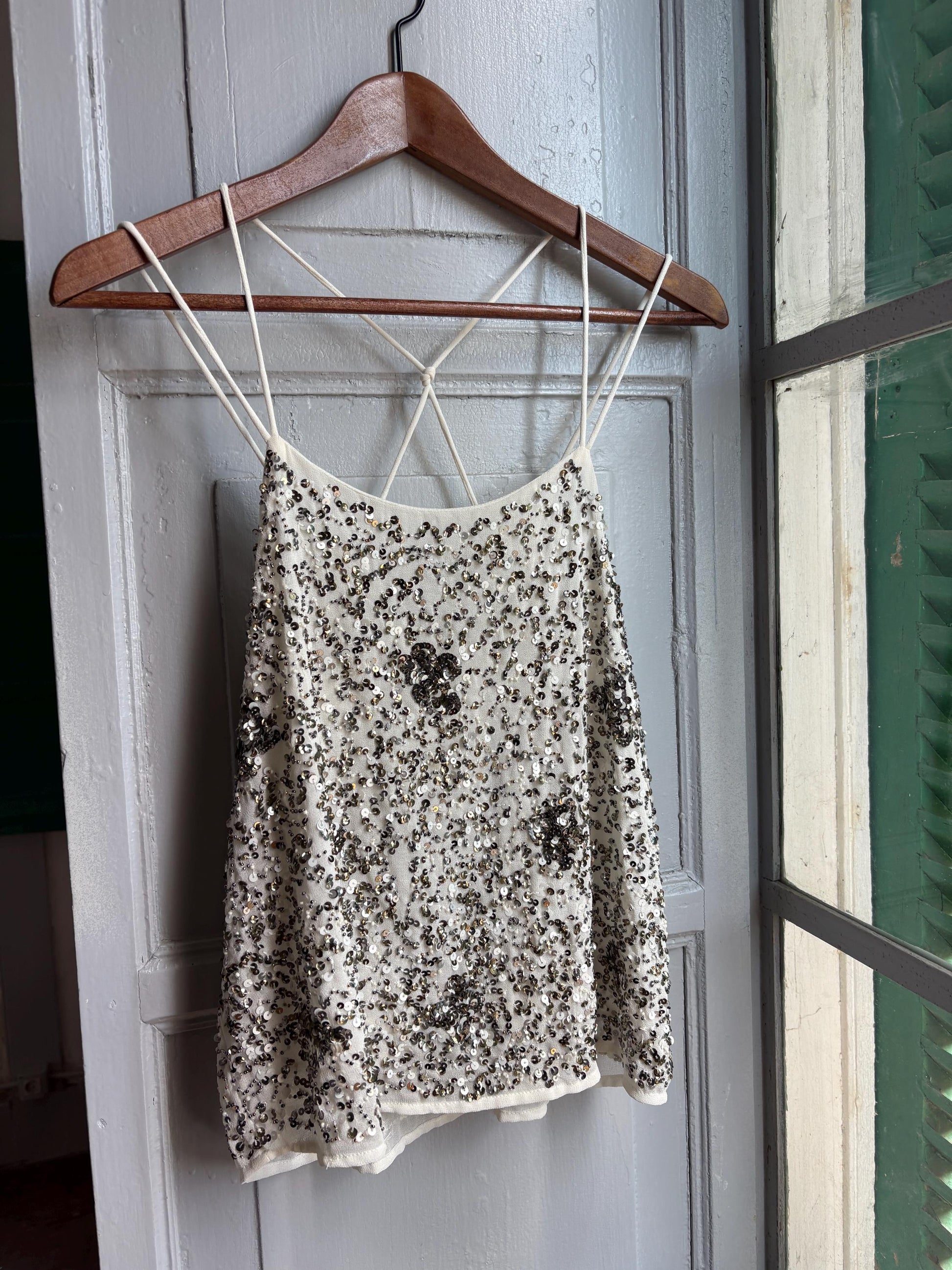 Floral Beaded Sequin Camisole Top — additional view 8