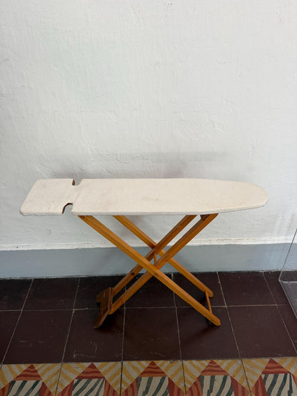 Vintage Wooden Ironing Board Play Set — fabric close-up