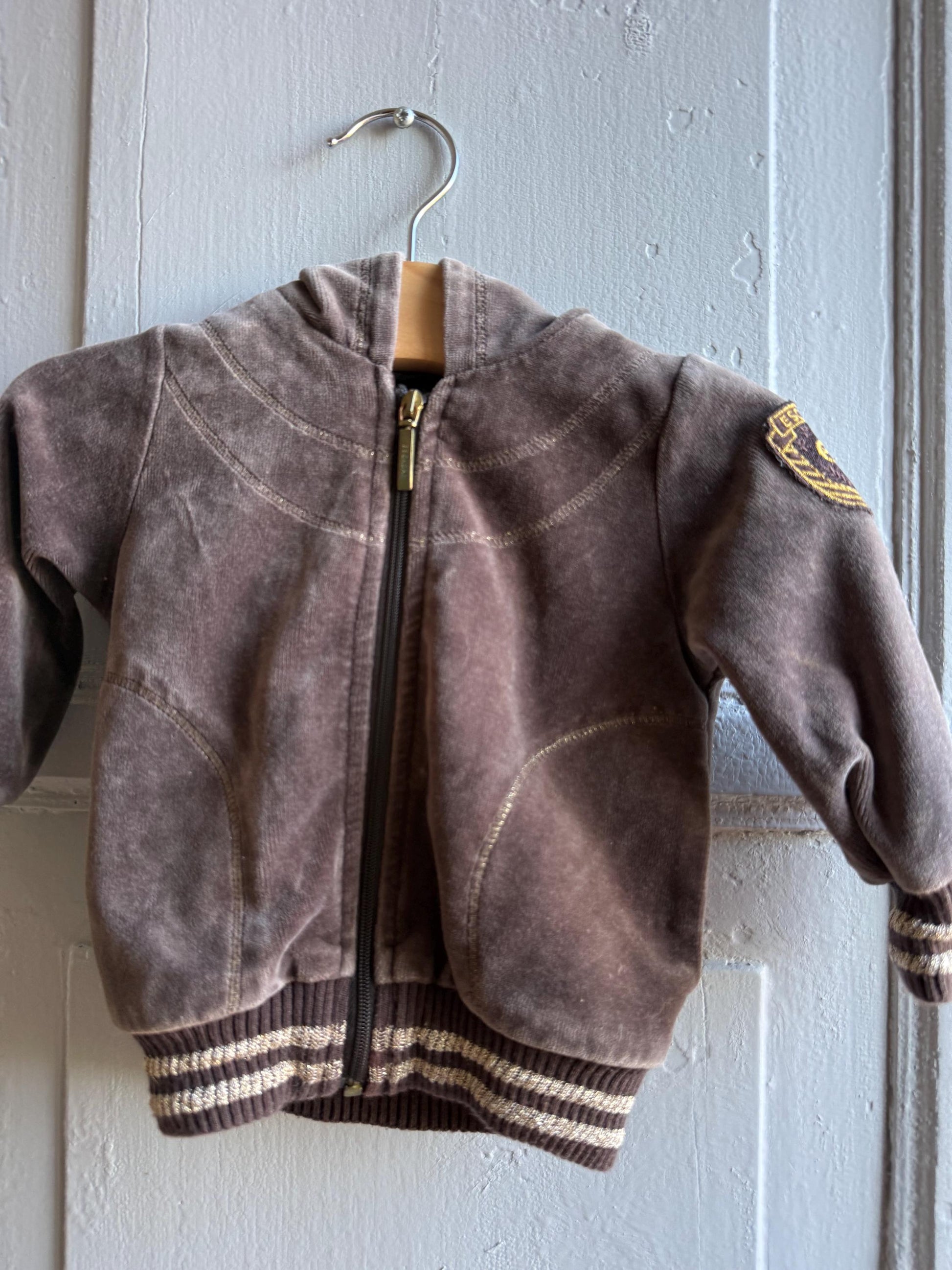 Escada Brown Velour Baby Hoodie — additional view 11