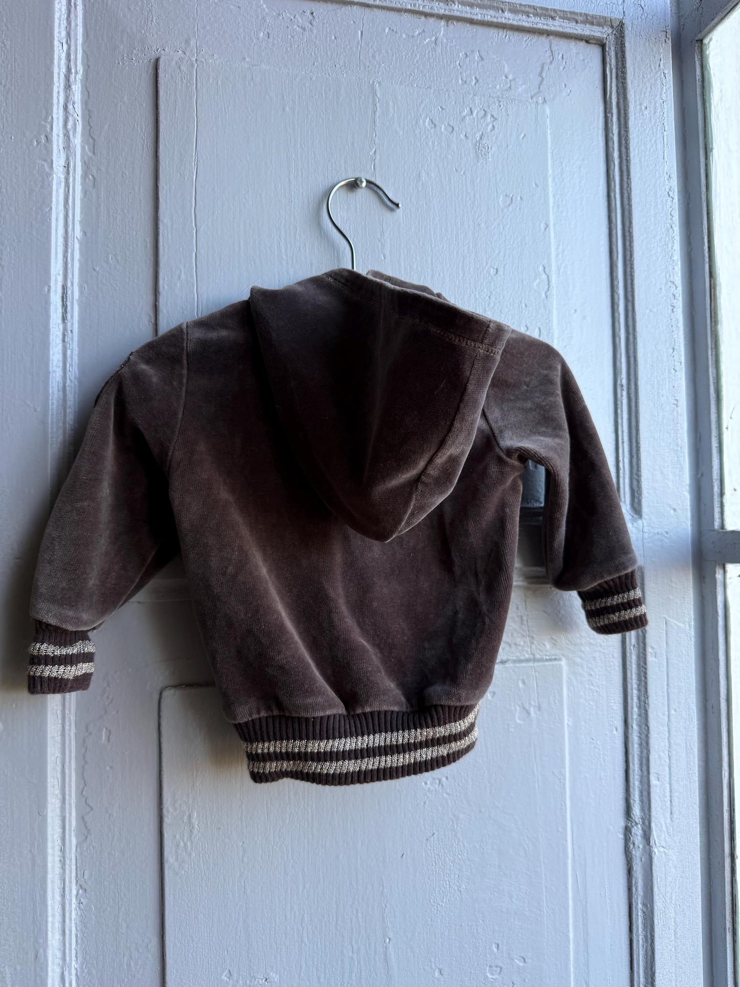 Escada Brown Velour Baby Hoodie — additional view 13