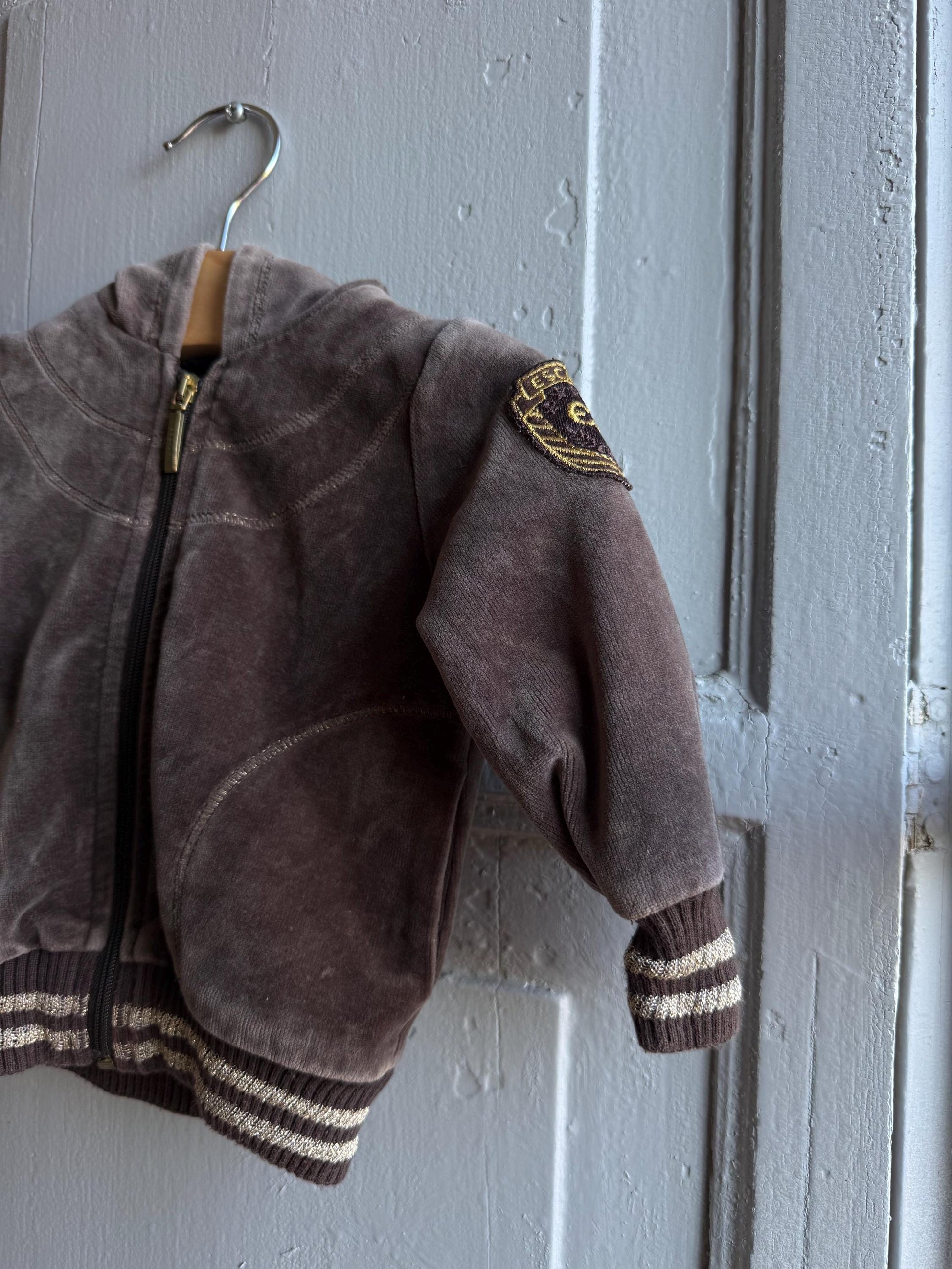 Escada Brown Velour Baby Hoodie — additional view 6