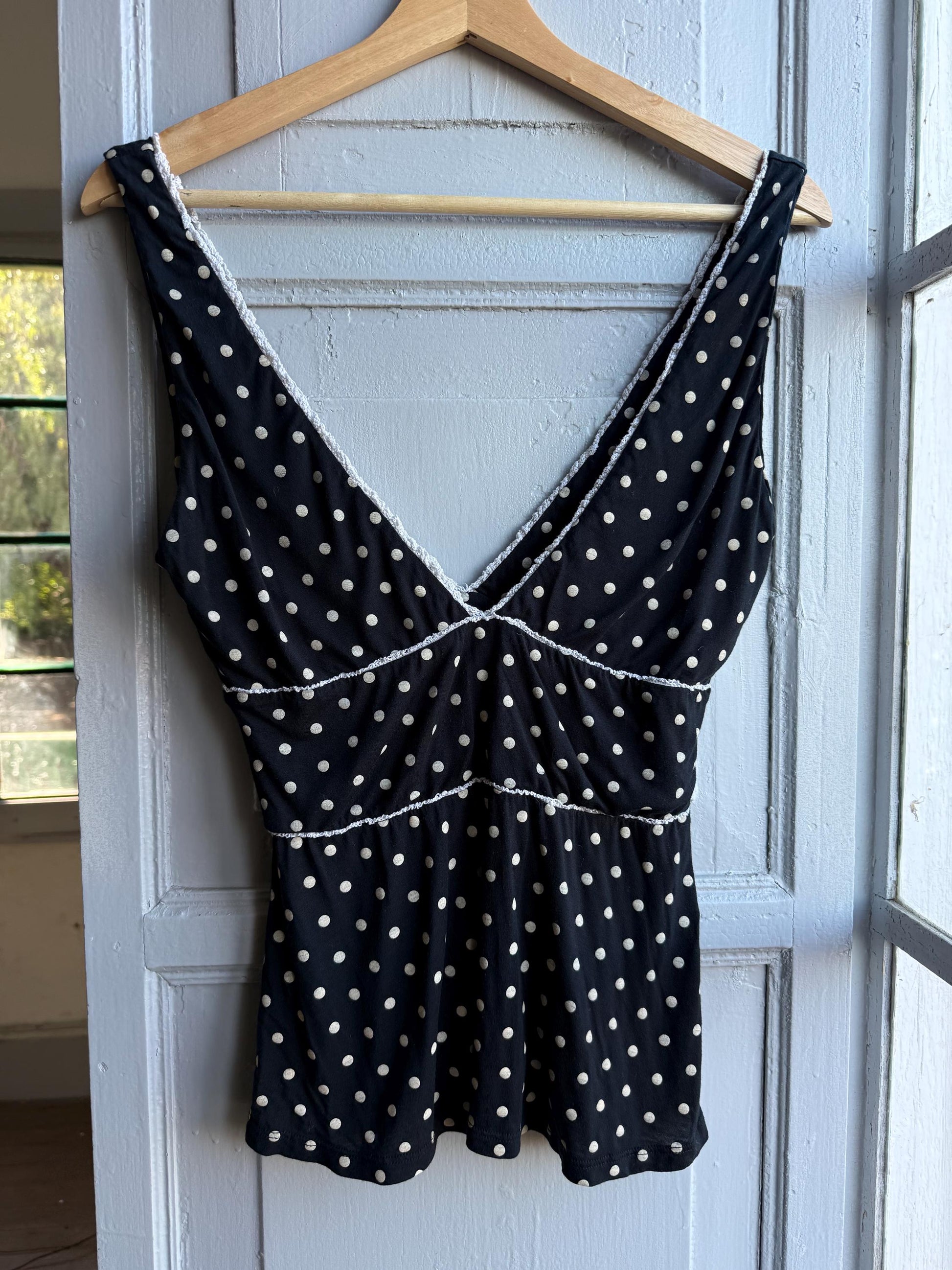 Polka Dot Deep V Tank Top — additional view 7