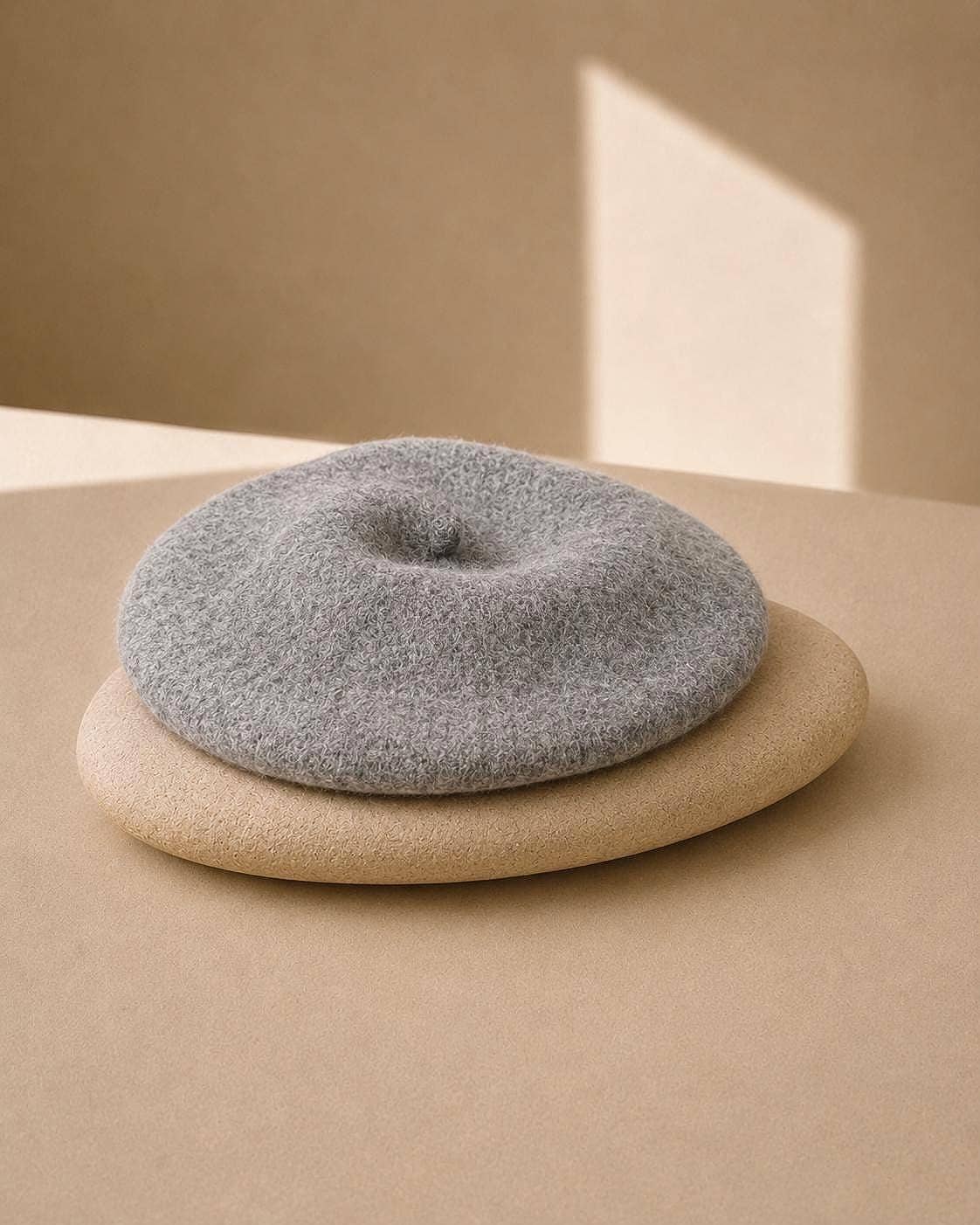 Grey Wool French Beret