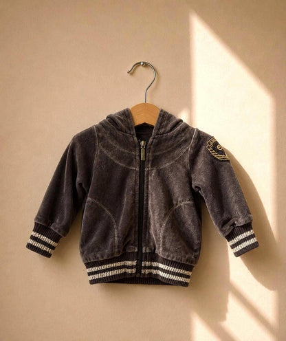 Escada Brown Velour Baby Hoodie
