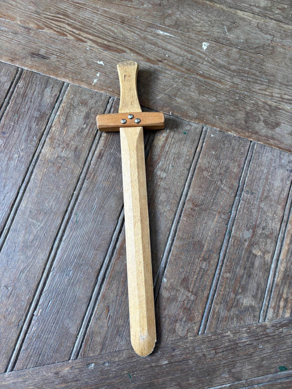 Vintage Wooden Play Sword, Montessori Eco Toy