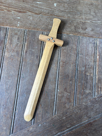 Vintage Wooden Play Sword, Montessori Eco Toy
