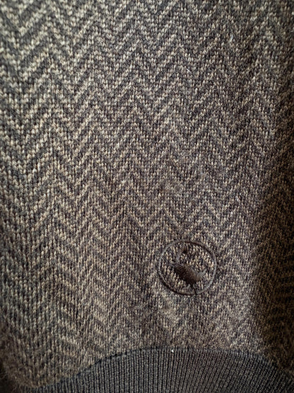 Brown Merino Wool V-Neck Jumper — additional view 6
