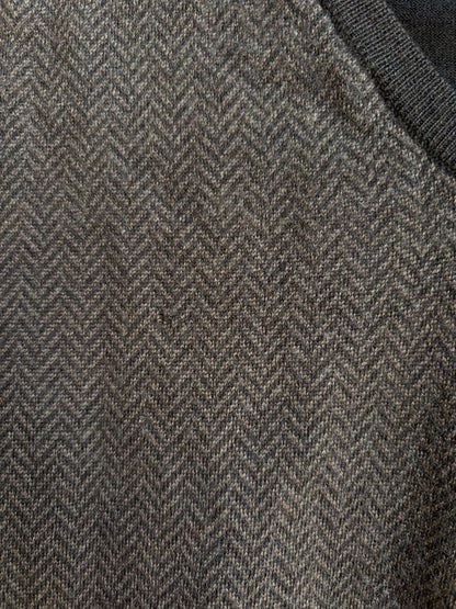 Merino Wool men Jumper, Brown V Neck Sweater, Italian Fine Merino Wool Preppy Old Money Luxury Knit, Winter Pullover