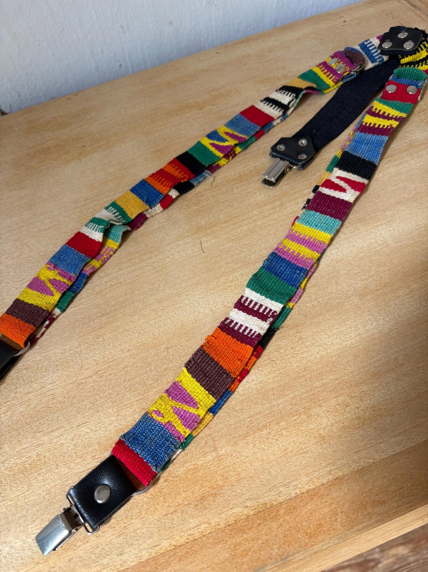 Vintage Rainbow Suspenders, Unisex Retro Style — back view