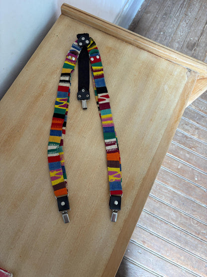 Vintage Colourful Suspenders, Rainbow Braces, Unisex Retro Festival Accessories, Boho Indie Streetwear, Statement Piece