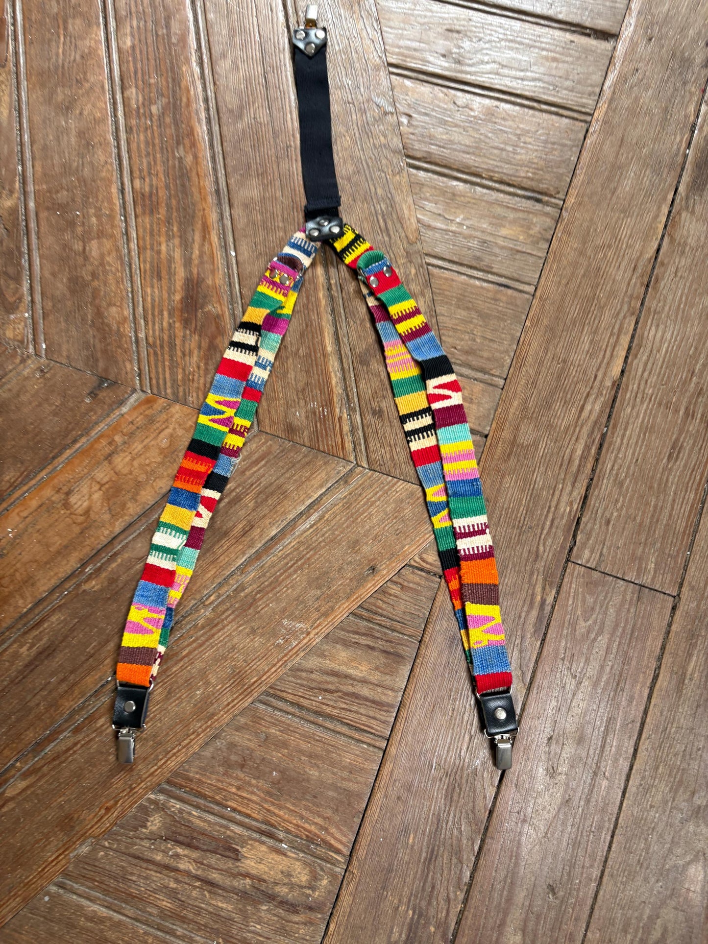Vintage Colourful Suspenders, Rainbow Braces, Unisex Retro Festival Accessories, Boho Indie Streetwear, Statement Piece